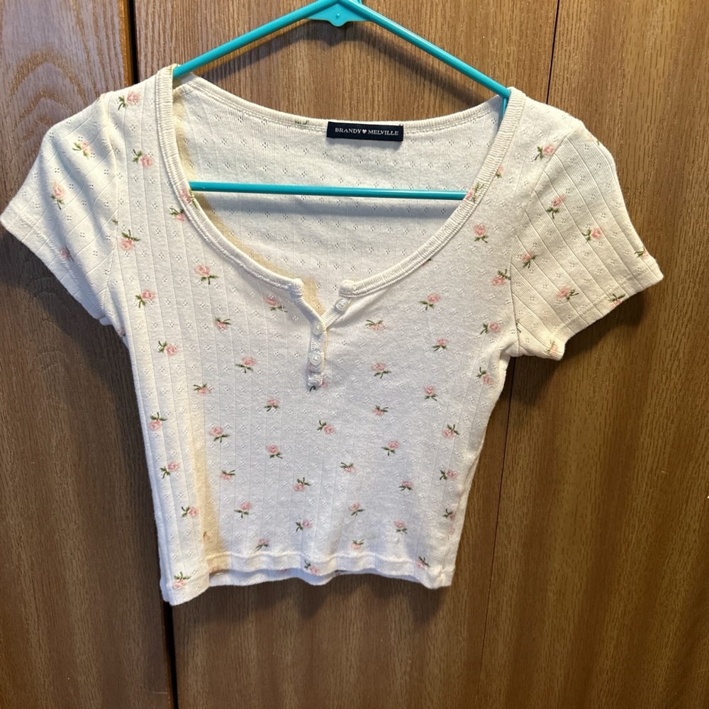 Cream Floral Women's Top